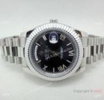 AAA Quality Replica Rolex Day-Date Presidential Black Dial Watch 40mm